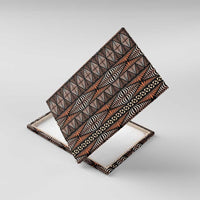 Malo e lelei Tonga Canvas Wall Art Tongan Ngatu Vintage Brown LT14 With Frame Brown - Polynesian Pride