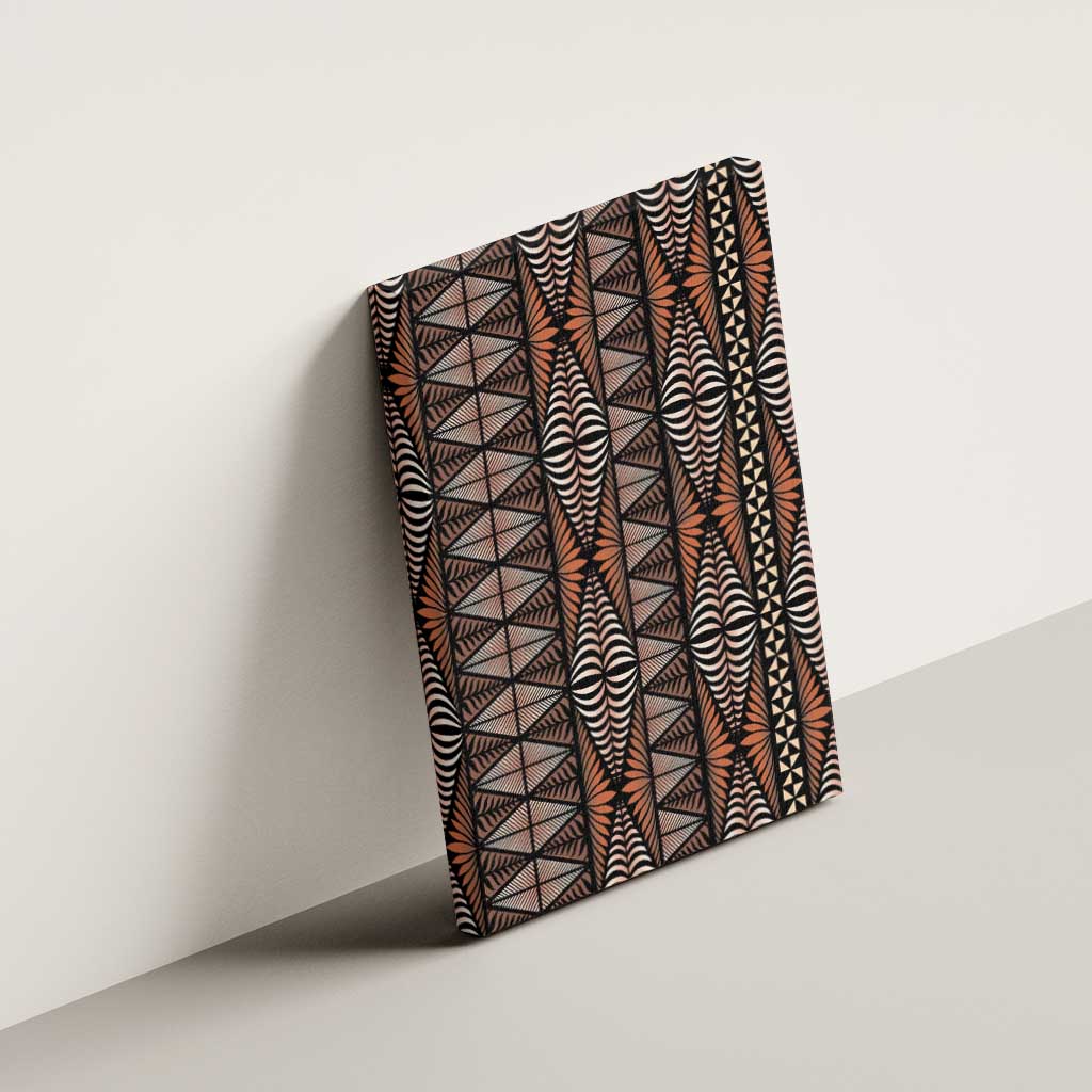 Malo e lelei Tonga Canvas Wall Art Tongan Ngatu Vintage Brown LT14 - Polynesian Pride