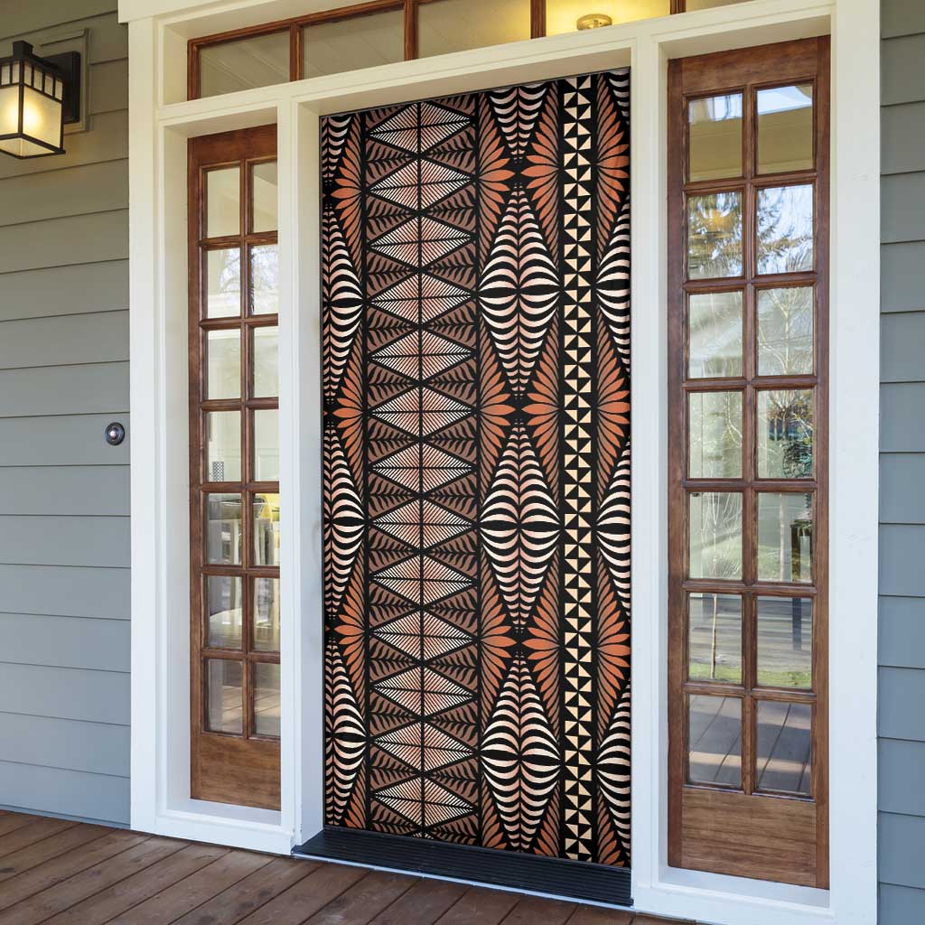 Malo e lelei Tonga Door Cover Tongan Ngatu Vintage Brown LT14 - Polynesian Pride