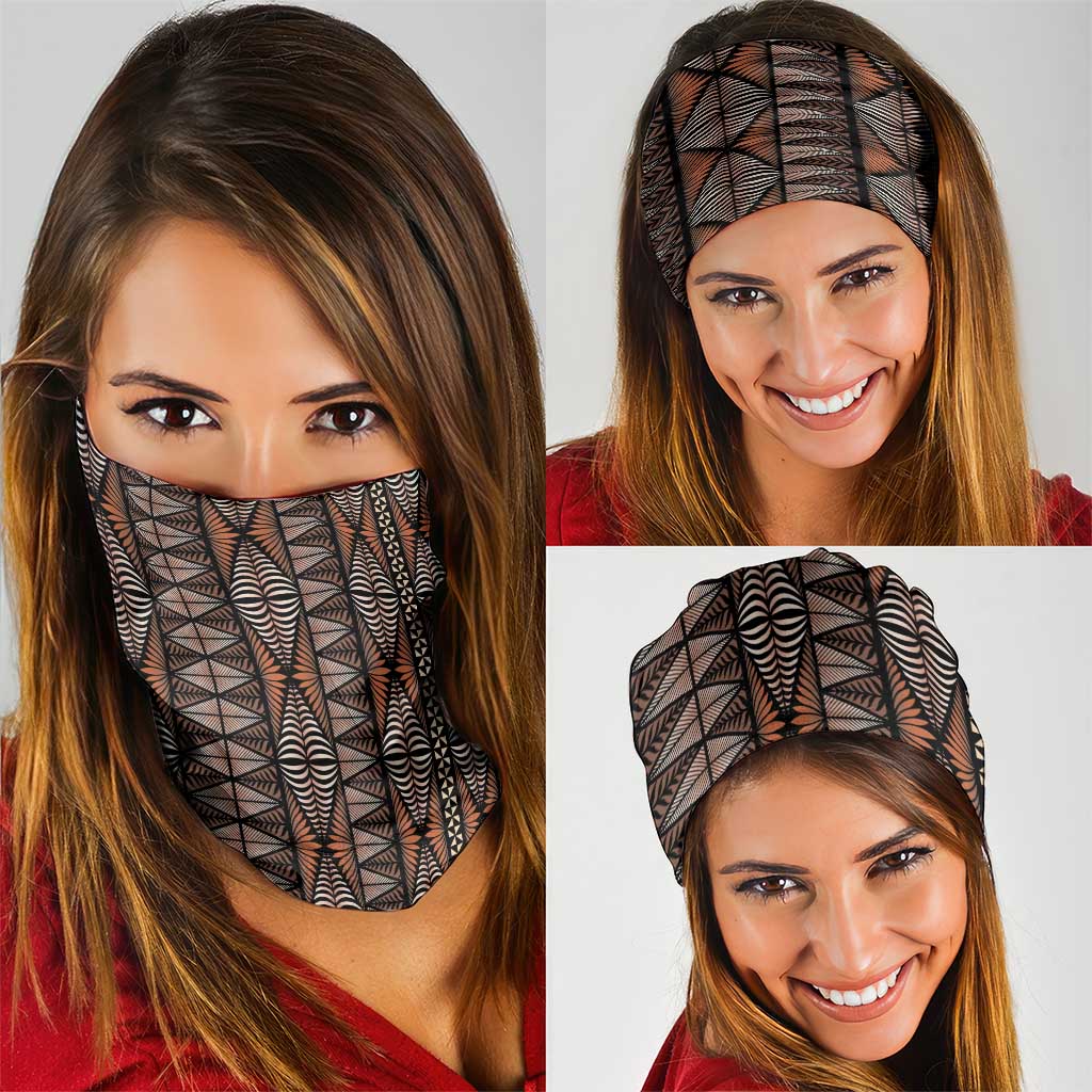 Malo e lelei Tonga Neck Gaiter Tongan Ngatu Vintage Brown LT14 - Polynesian Pride