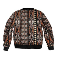 Malo e lelei Tonga Sleeve Zip Bomber Jacket Tongan Ngatu Vintage Brown LT14 - Polynesian Pride