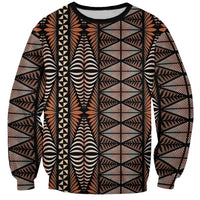 Malo e lelei Tonga Sweatshirt Tongan Ngatu Vintage Brown LT14 Unisex Brown - Polynesian Pride