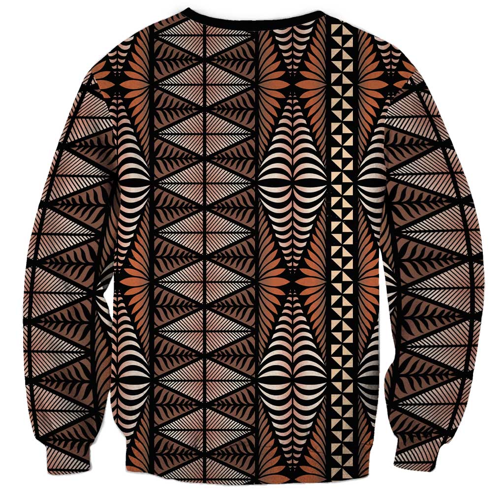 Malo e lelei Tonga Sweatshirt Tongan Ngatu Vintage Brown LT14 - Polynesian Pride