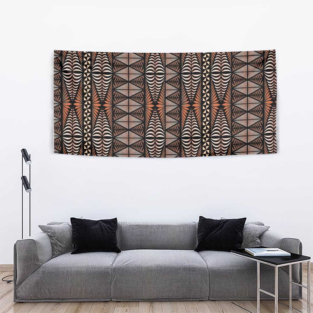 Malo e lelei Tonga Tapestry Tongan Ngatu Vintage Brown LT14 - Polynesian Pride