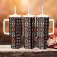 Malo e lelei Tonga Tumbler With Handle Tongan Ngatu Vintage Brown LT14 - Polynesian Pride