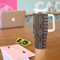 Malo e lelei Tonga Tumbler With Handle Tongan Ngatu Vintage Brown LT14 - Polynesian Pride