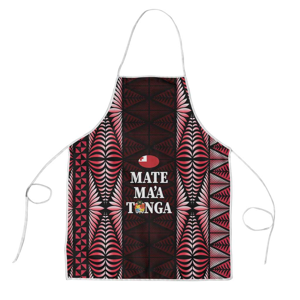 Tonga Rugby Apron 2025 Mate Maa Tonga Ngatu Motif LT14 Red - Polynesian Pride
