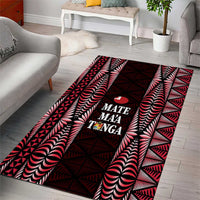 Tonga Rugby Area Rug 2025 Mate Maa Tonga Ngatu Motif LT14 - Polynesian Pride