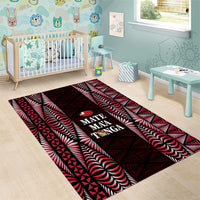 Tonga Rugby Area Rug 2025 Mate Maa Tonga Ngatu Motif LT14 - Polynesian Pride