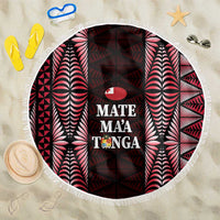 Tonga Rugby Beach Blanket 2025 Mate Maa Tonga Ngatu Motif LT14 One Size 150cm Red - Polynesian Pride
