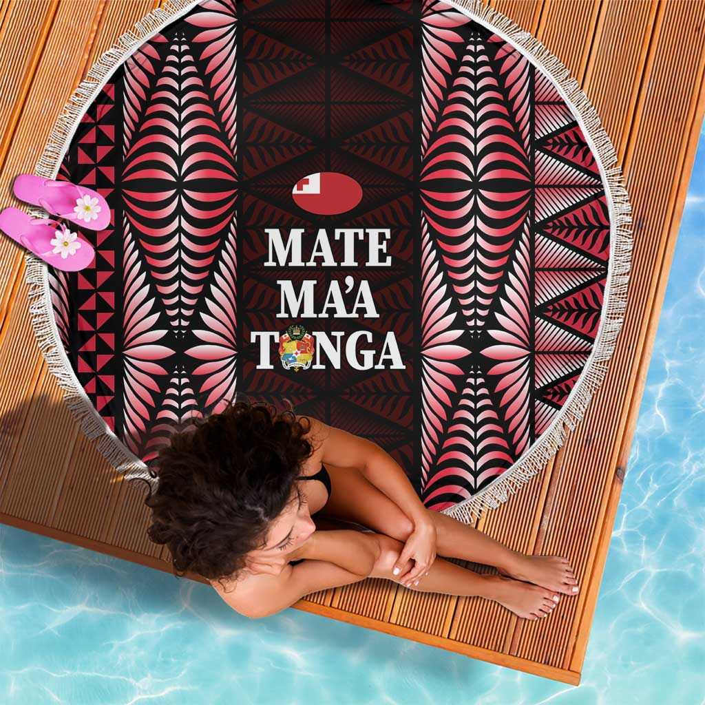 Tonga Rugby Beach Blanket 2025 Mate Maa Tonga Ngatu Motif LT14 - Polynesian Pride
