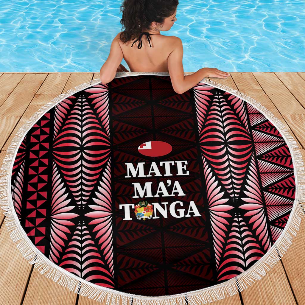 Tonga Rugby Beach Blanket 2025 Mate Maa Tonga Ngatu Motif LT14 - Polynesian Pride