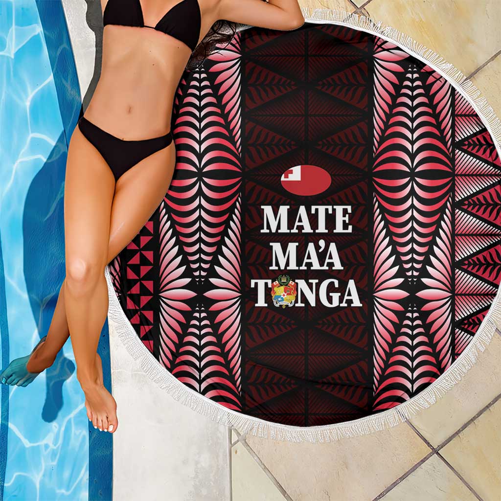 Tonga Rugby Beach Blanket 2025 Mate Maa Tonga Ngatu Motif LT14 - Polynesian Pride