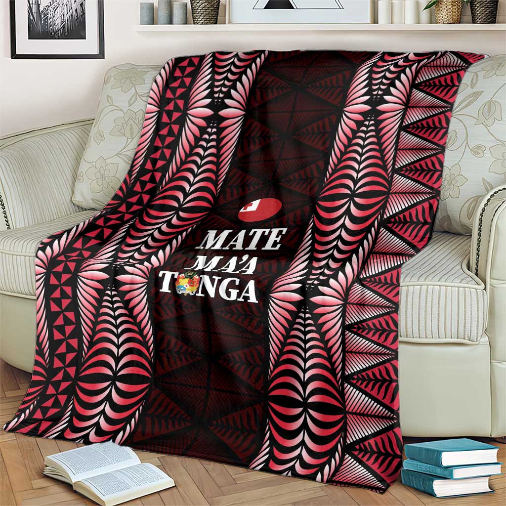 Tonga Rugby Blanket 2025 Mate Maa Tonga Ngatu Motif LT14 - Polynesian Pride