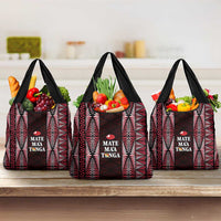 Tonga Rugby Grocery Bag 2025 Mate Maa Tonga Ngatu Motif LT14 3-pack One Size Red - Polynesian Pride