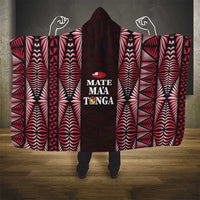 Tonga Rugby Hooded Blanket 2025 Mate Maa Tonga Ngatu Motif LT14 - Polynesian Pride