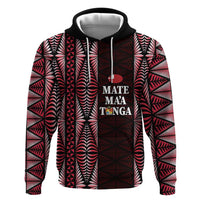 Tonga Rugby Personalised Hoodie 2025 Mate Maa Tonga Ngatu Motif LT14 Pullover Hoodie Red - Polynesian Pride