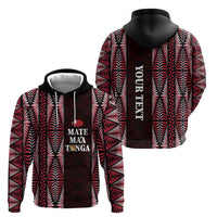 Tonga Rugby Personalised Hoodie 2025 Mate Maa Tonga Ngatu Motif LT14 - Polynesian Pride