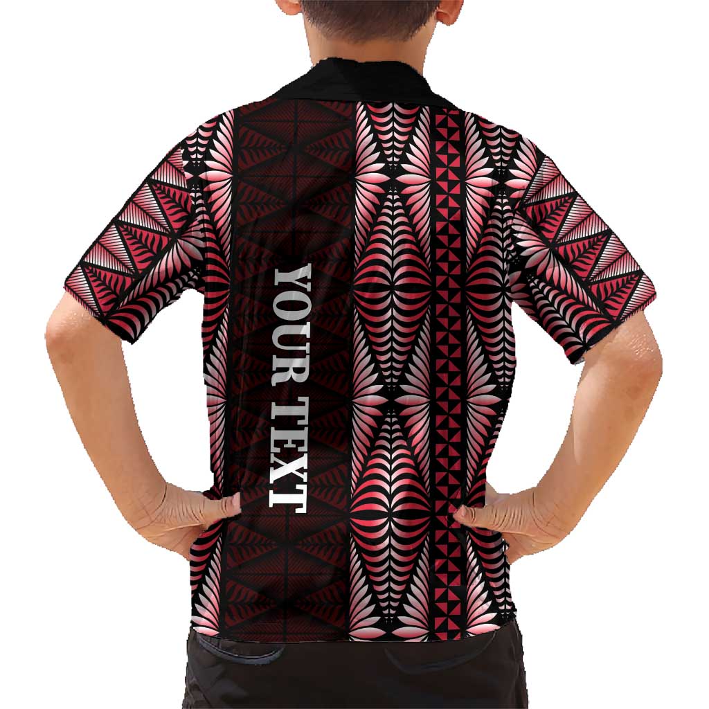 Tonga Rugby Personalised Kid Hawaiian Shirt 2025 Mate Maa Tonga Ngatu Motif LT14 - Polynesian Pride