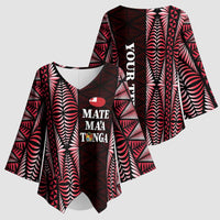 Tonga Rugby Personalised Kimono Sleeve Blouse 2025 Mate Maa Tonga Ngatu Motif LT14 - Polynesian Pride