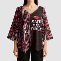 Tonga Rugby Personalised Kimono Sleeve Blouse 2025 Mate Maa Tonga Ngatu Motif LT14 - Polynesian Pride