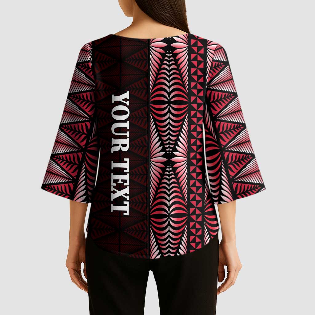 Tonga Rugby Personalised Kimono Sleeve Blouse 2025 Mate Maa Tonga Ngatu Motif LT14 - Polynesian Pride