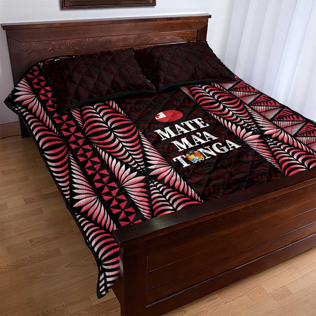 Tonga Rugby Quilt Bed Set 2025 Mate Maa Tonga Ngatu Motif LT14 - Polynesian Pride