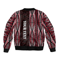 Tonga Rugby Personalised Sleeve Zip Bomber Jacket 2025 Mate Maa Tonga Ngatu Motif LT14 - Polynesian Pride