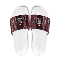 Tonga Rugby Slide Sandals 2025 Mate Maa Tonga Ngatu Motif LT14 Red - Polynesian Pride