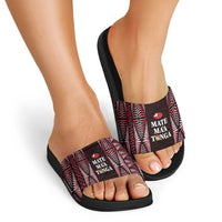 Tonga Rugby Slide Sandals 2025 Mate Maa Tonga Ngatu Motif LT14 - Polynesian Pride