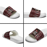 Tonga Rugby Slide Sandals 2025 Mate Maa Tonga Ngatu Motif LT14 - Polynesian Pride