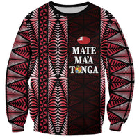Tonga Rugby Personalised Sweatshirt 2025 Mate Maa Tonga Ngatu Motif LT14 Unisex Red - Polynesian Pride