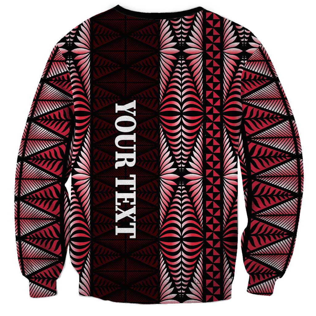 Tonga Rugby Personalised Sweatshirt 2025 Mate Maa Tonga Ngatu Motif LT14 - Polynesian Pride