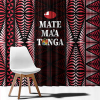 Tonga Rugby Window Curtain 2025 Mate Maa Tonga Ngatu Motif LT14 - Polynesian Pride