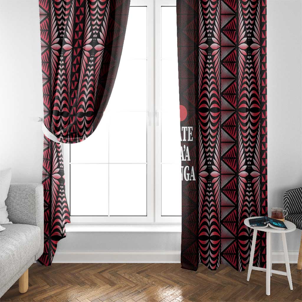 Tonga Rugby Window Curtain 2025 Mate Maa Tonga Ngatu Motif LT14 - Polynesian Pride