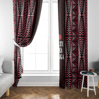 Tonga Rugby Window Curtain 2025 Mate Maa Tonga Ngatu Motif LT14 - Polynesian Pride