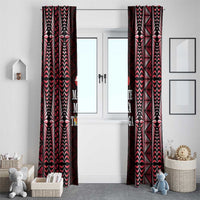 Tonga Rugby Window Curtain 2025 Mate Maa Tonga Ngatu Motif LT14 - Polynesian Pride
