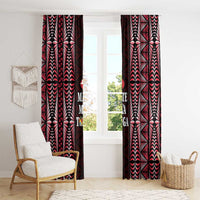Tonga Rugby Window Curtain 2025 Mate Maa Tonga Ngatu Motif LT14 - Polynesian Pride