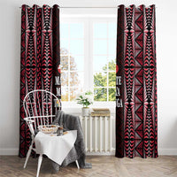 Tonga Rugby Window Curtain 2025 Mate Maa Tonga Ngatu Motif LT14 - Polynesian Pride