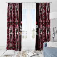 Tonga Rugby Window Curtain 2025 Mate Maa Tonga Ngatu Motif LT14 - Polynesian Pride