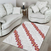 White Sunday Tonga Fakame Area Rug Tongan Ngatu Heilala Lei LT14 - Polynesian Pride