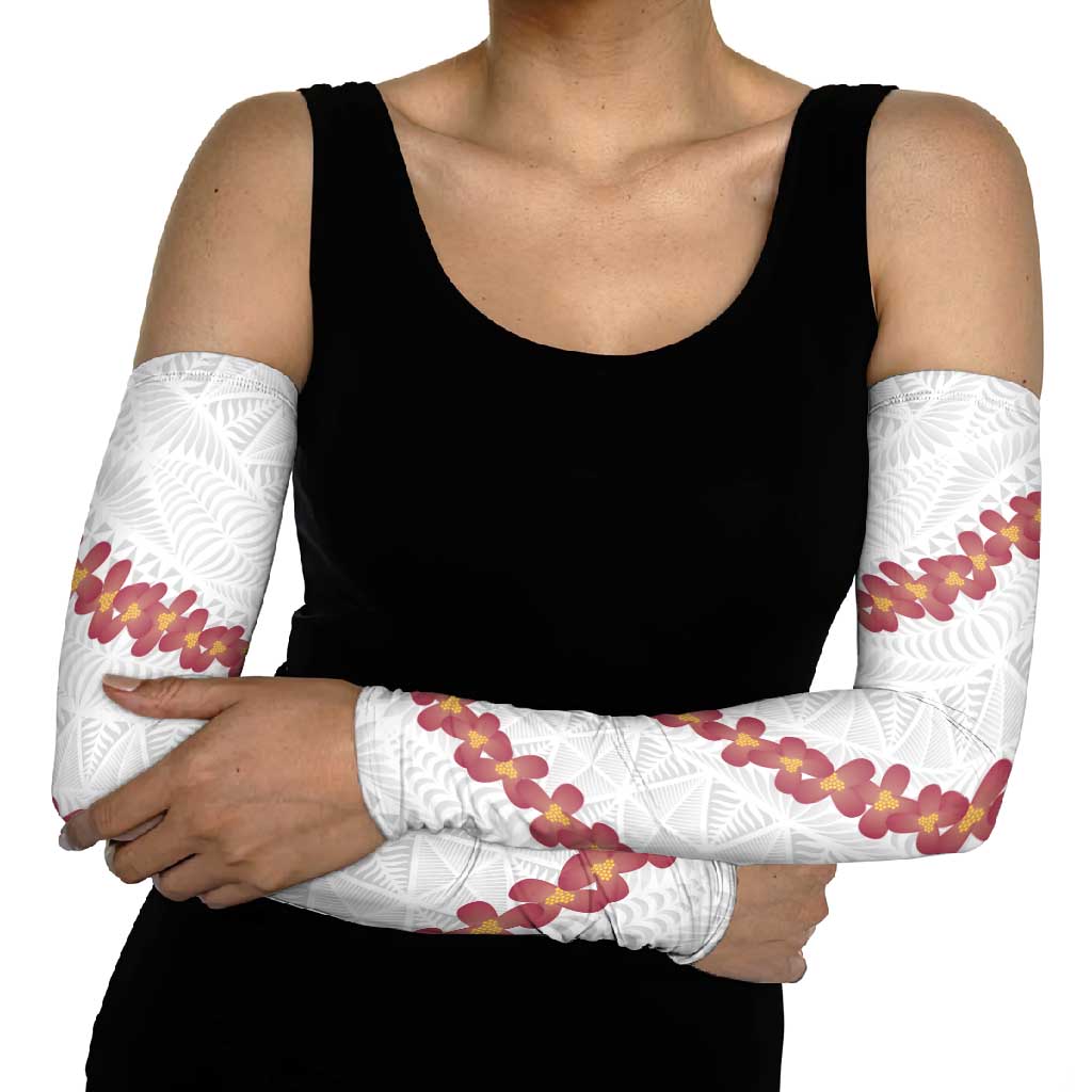 White Sunday Tonga Fakame Arm Sleeves Tongan Ngatu Heilala Lei LT14 - Polynesian Pride