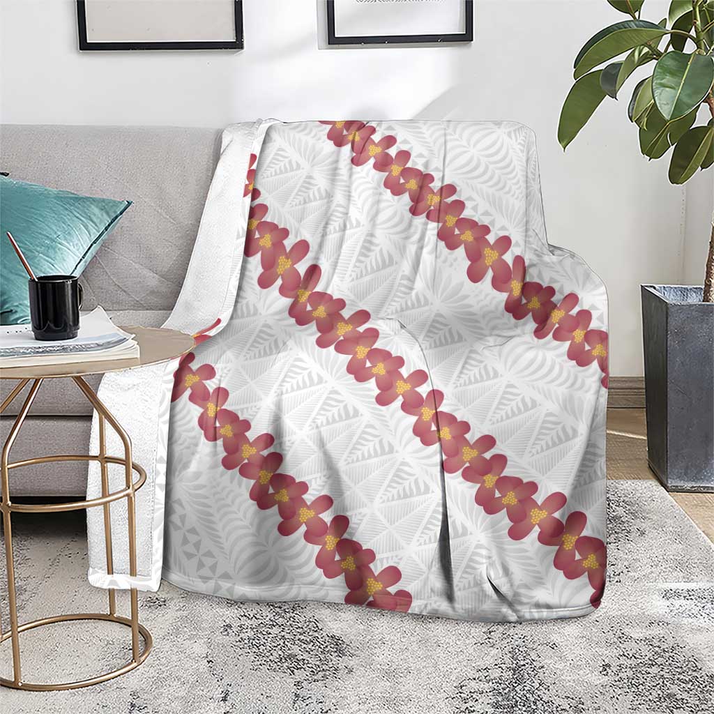 White Sunday Tonga Fakame Blanket Tongan Ngatu Heilala Lei LT14 - Polynesian Pride
