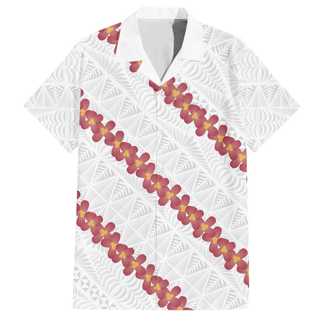 White Sunday Tonga Fakame Hawaiian Shirt Tongan Ngatu Heilala Lei LT14 White - Polynesian Pride