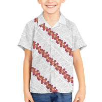 White Sunday Tonga Fakame Kid Hawaiian Shirt Tongan Ngatu Heilala Lei LT14 Kid White - Polynesian Pride