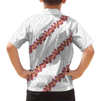 White Sunday Tonga Fakame Kid Hawaiian Shirt Tongan Ngatu Heilala Lei LT14 - Polynesian Pride