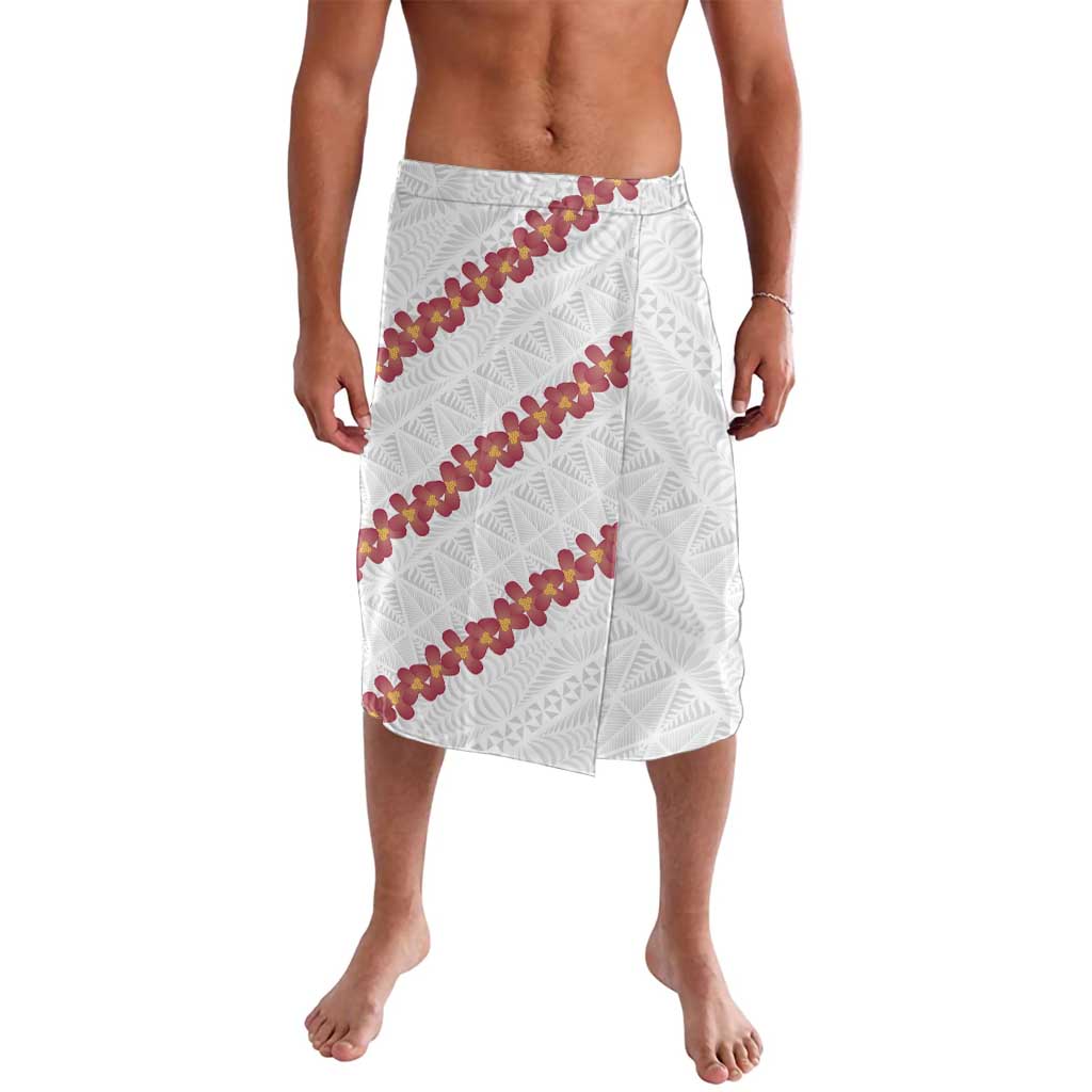 White Sunday Tonga Fakame Lavalava Tongan Ngatu Heilala Lei LT14 White - Polynesian Pride