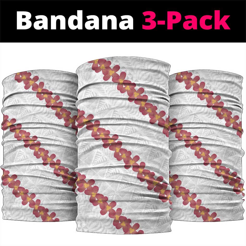White Sunday Tonga Fakame Neck Gaiter Tongan Ngatu Heilala Lei LT14 package One Size: 25*50cm White - Polynesian Pride