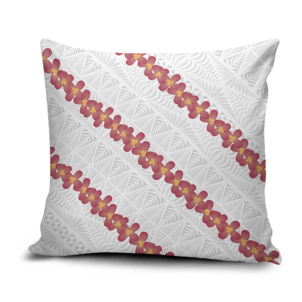 White Sunday Tonga Fakame Pillow Cover Tongan Ngatu Heilala Lei LT14 White - Polynesian Pride