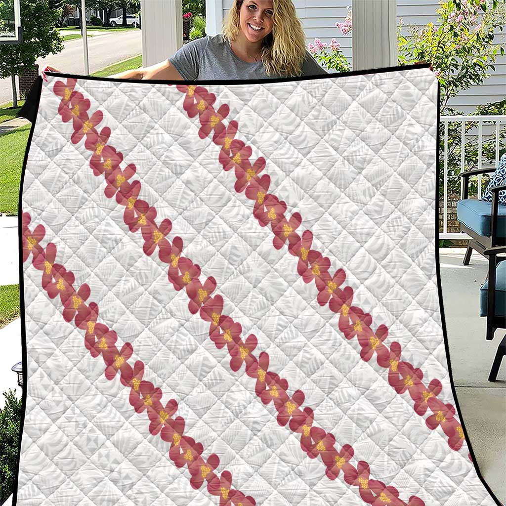 White Sunday Tonga Fakame Quilt Tongan Ngatu Heilala Lei LT14 White - Polynesian Pride
